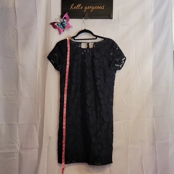 Loft Short Sleeve Black Lace dress Size 6 - Picture 3 of 8